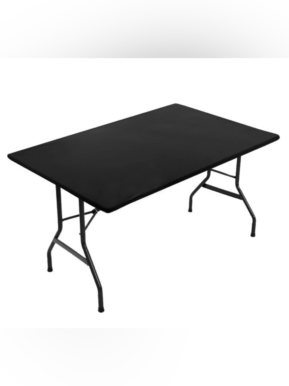 Reversible Waterproof Table Protector EASY-Wipe Clean for 6Ft Tables - BLACK